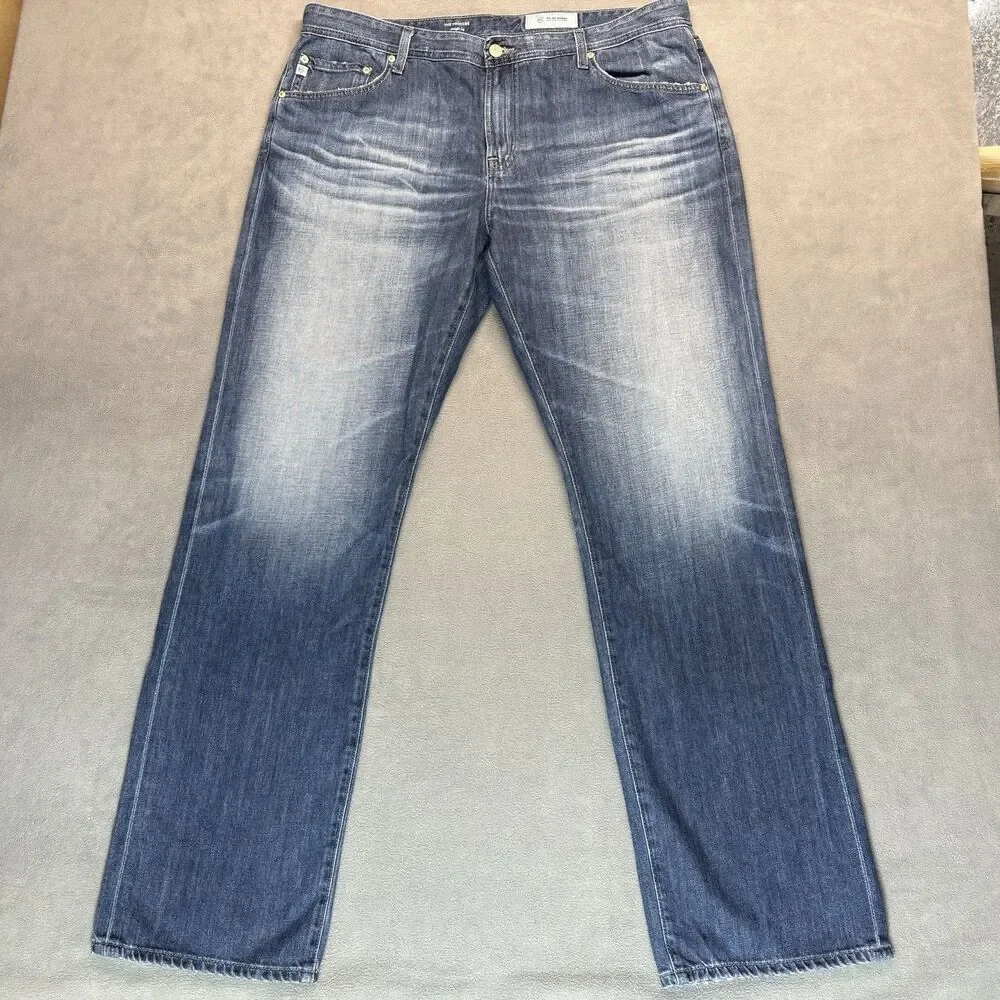 AG Adriano Goldschmied Mens Size 38R The‎ Protege Straight Leg Jeans Blue Denim